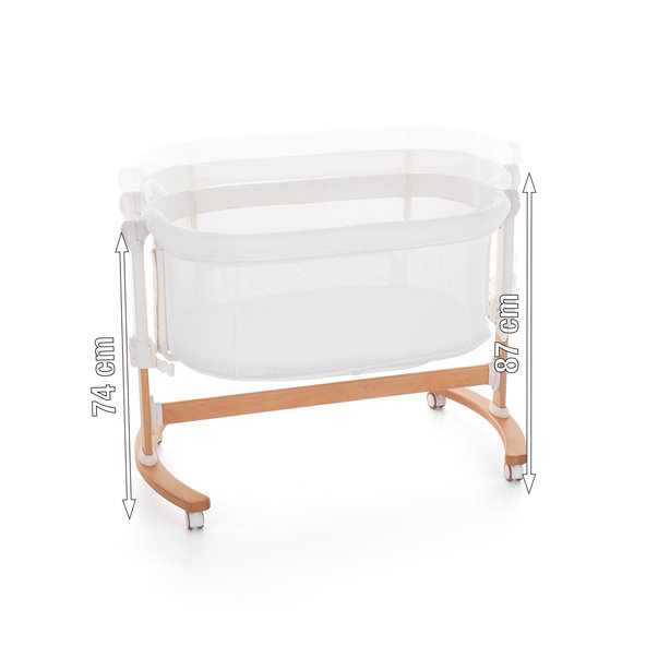 PETITE&MARS Glory 2v1 polohovateľná postieľka s kolískou Mocha Beige