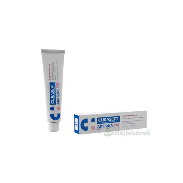 CURASEPT ADS DNA 712 zubná pasta s chlórhexidínom 0,12%, 75 ml