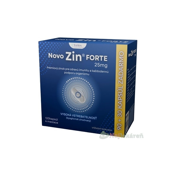 NOVO Zin FORTE 25 mg 120 kapsúl