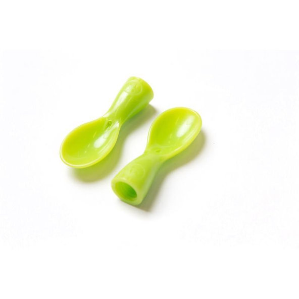 PETITE&MARS Lyžička ku kapsičke Papoo 2 ks zelená