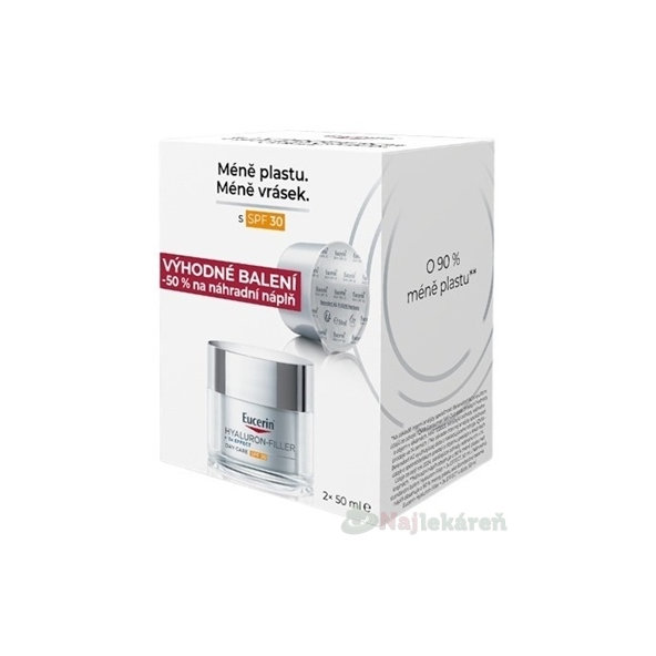 Eucerin HYALURON-FILLER +3xEFFECT Denný krém SPF30 50ml + náhradná náplň