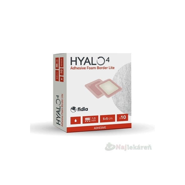HYALO4 Adhesive Foam Border Lite krytie na rany 5x5cm 10ks
