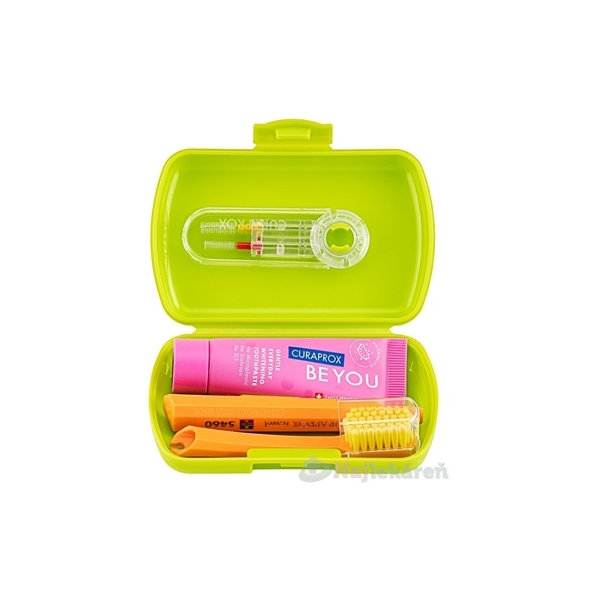 CURAPROX Travel set zelený dvojdržiak