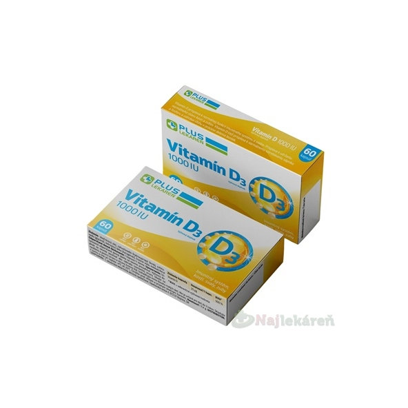 Plus Lekáreň Vitamín D3 1000 IU 60 kapsúl
