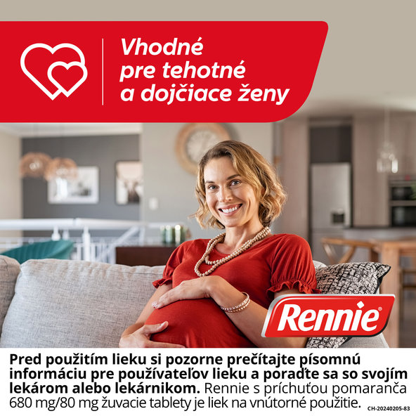 RENNIE pomaranč antacidum proti páleniu záhy 680g/80mg 24tbl