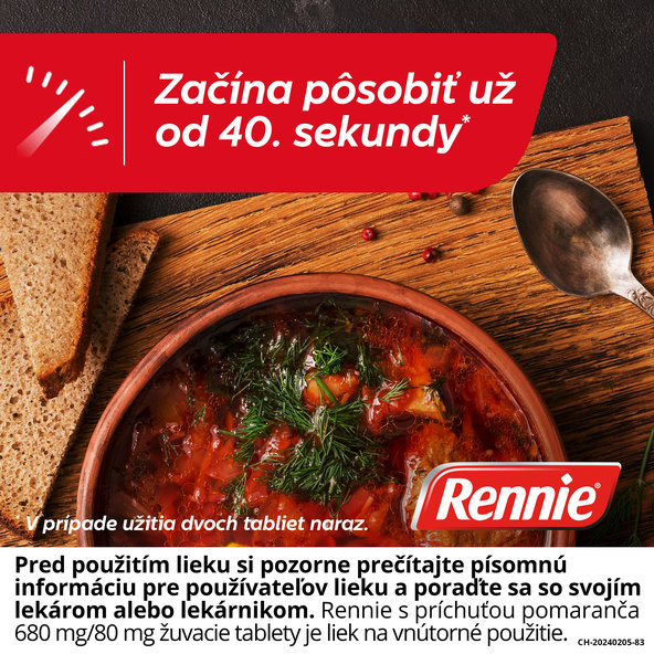 RENNIE pomaranč antacidum proti páleniu záhy 680g/80mg 48tbl