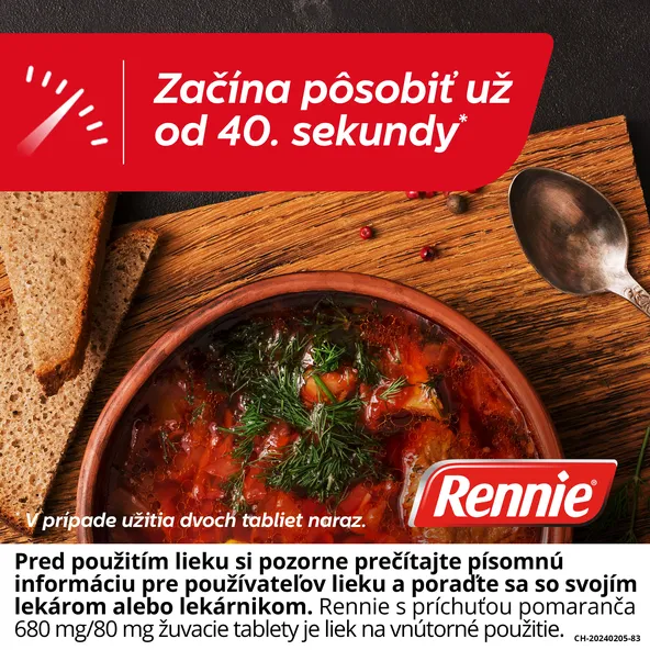 RENNIE pomaranč antacidum proti páleniu záhy 680g/80mg 48tbl