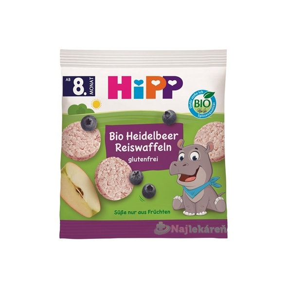 HiPP BIO OBLÁTKY Čučoriedkové ryžové 8m+ 30 g