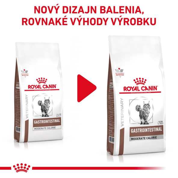 ROYAL CANIN CAT GASTROINTESTINAL MODERATE CALORIE granule pre mačky so sklonmi k nadváhe trpiacej ochorením tráviaceho traktu - 2 Kg