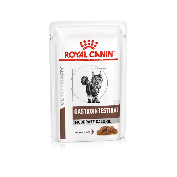 ROYAL CANIN CAT GASTROINTESTINAL MODERATE CALORIE WET kapsička pre dospelé mačky trpiace ochorením tráviaceho traktu 12 x 85 g