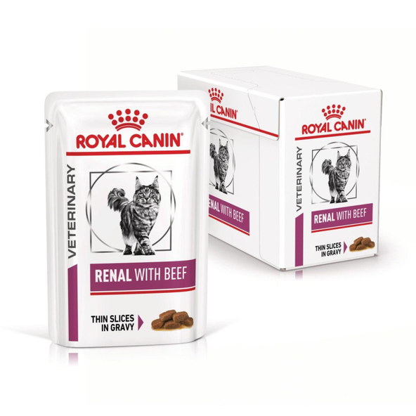 ROYAL CANIN CAT RENAL BEEF GRAVY kapsičky v šťave pre mačky s ochorením obličiek 12x85 g