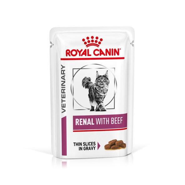 ROYAL CANIN CAT RENAL BEEF GRAVY kapsičky v šťave pre mačky s ochorením obličiek 12x85 g