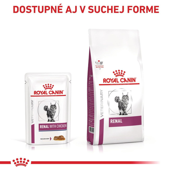 ROYAL CANIN CAT RENAL CHICKEN IN GRAVY kapsičky v šťave pre mačky s ochorením obličiek 12x85 g