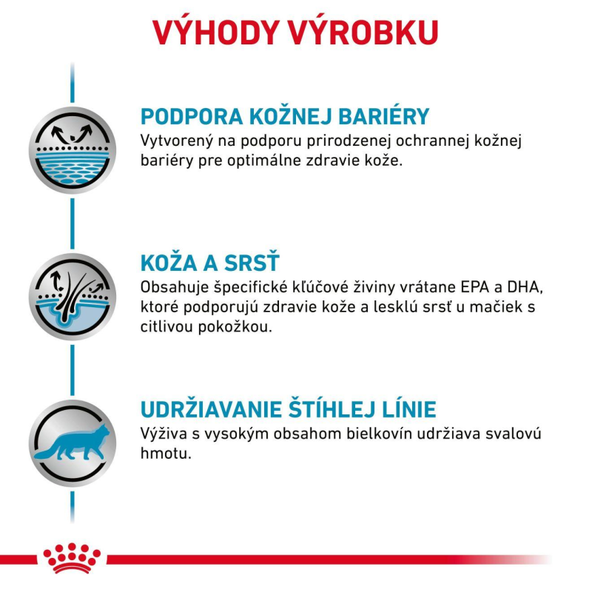 ROYAL CANIN CAT SKIN & COAT granule pre mačky na podporu funkcie kože 3,5 kg