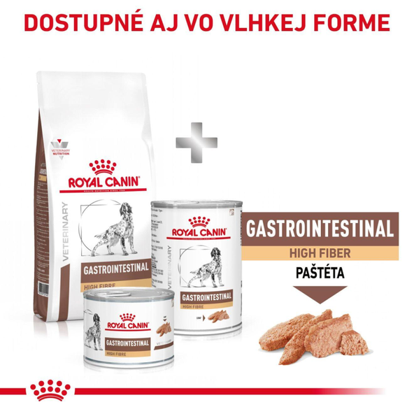 ROYAL CANIN DOG GASTROINTESTINAL HIGH FIBRE granule so zvýšeným obsahom vlákniny pre dospelých psov 14 kg