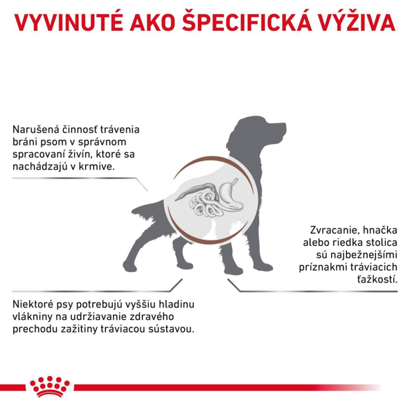 ROYAL CANIN DOG GASTROINTESTINAL HIGH FIBRE granule so zvýšeným obsahom vlákniny pre dospelých psov 14 kg
