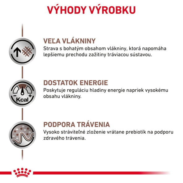 ROYAL CANIN DOG GASTROINTESTINAL HIGH FIBRE WET paštéta v konzerve so zvýšeným obsahom vlákniny pre dospelých psov 200 g