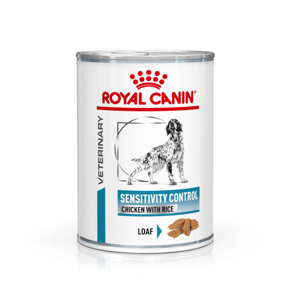 ROYAL CANIN DOG SENSITIVITY CONTROL CHICKEN konzerva kura s ryžou pre psov s nežiaducimi reakciami na potravu 410 g