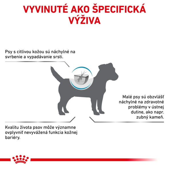 ROYAL CANIN Dog Skin Care Small Dog granule pre psov malých plemien do 10 kg s dermatózou a stratou srsti 2 kg