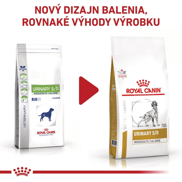 ROYAL CANIN DOG URINARY S/O MODERATE CALORIE granule pre psov so sklonmi k nadváhe pre rozpustenie struvitových kameňov 1,5 kg