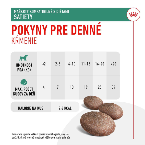ROYAL CANIN DOGSATIETY TREATS maškrty pre psov s chudnúcim diétnym plánom 230 g