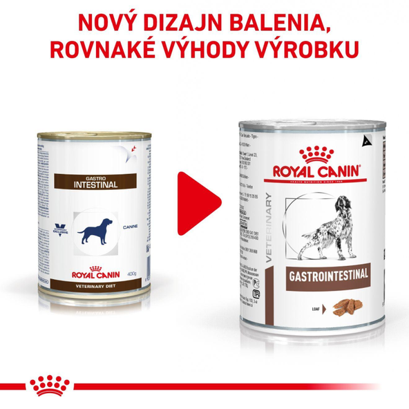 ROYAL CANIN GASTROINTESTINAL DOG LOAF paštéta pre psov s gastrointestinálnym ochorením 400 g