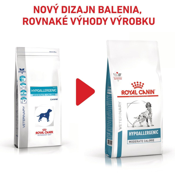 ROYAL CANIN Hypoallergenic Moderate Calorie granule pre psov s nežiaducimi reakciami na potravu 1,5 kg