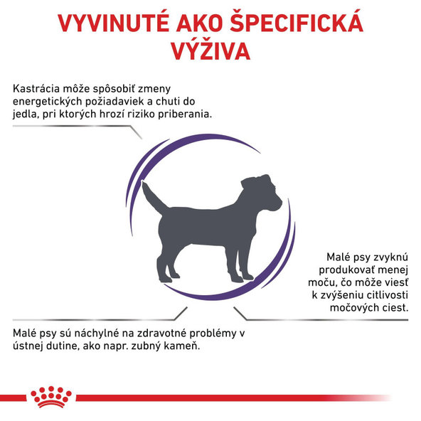ROYAL CANIN NEUTERED ADULT SMALL DOG ​​DRY granule pre dospelých kastrovaných psov malých plemien 3,5 kg