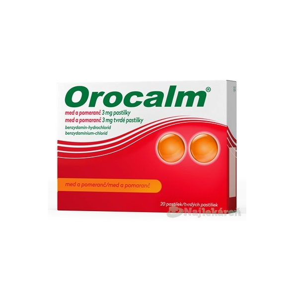 Orocalm med a pomaranč 3mg tvrdé pastilky 20ks