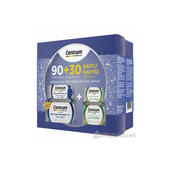 Centrum Silver pre mužov + Silver Vianočný balíček 90 + 30 tabliet