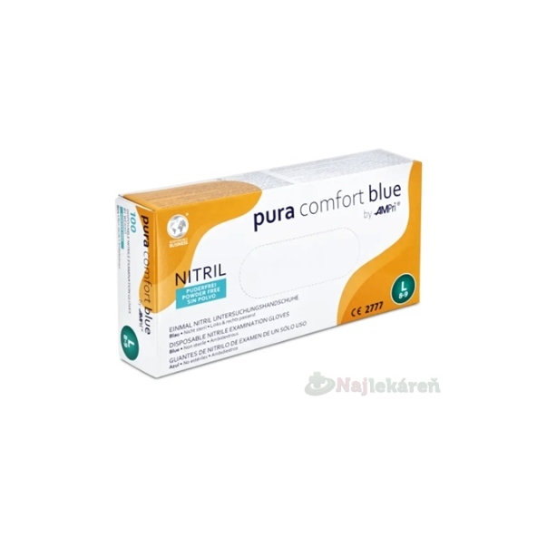 AMPri Pura Comfort Blue Nitrilové rukavice M modré 100 ks