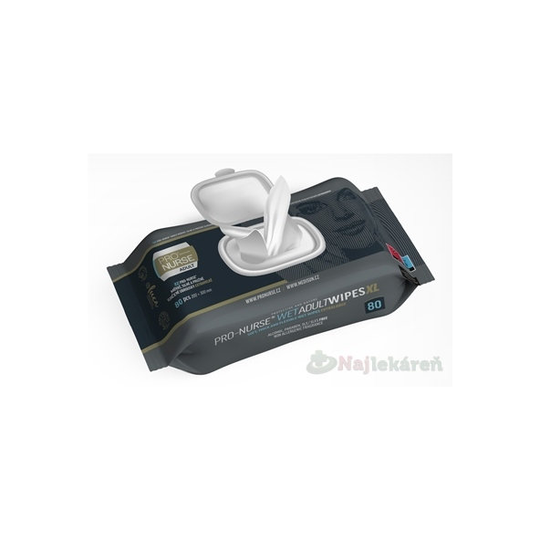 ProNURSE Vlhčené OBRÚSKY XL pre dospelých 20x30 cm  80 ks