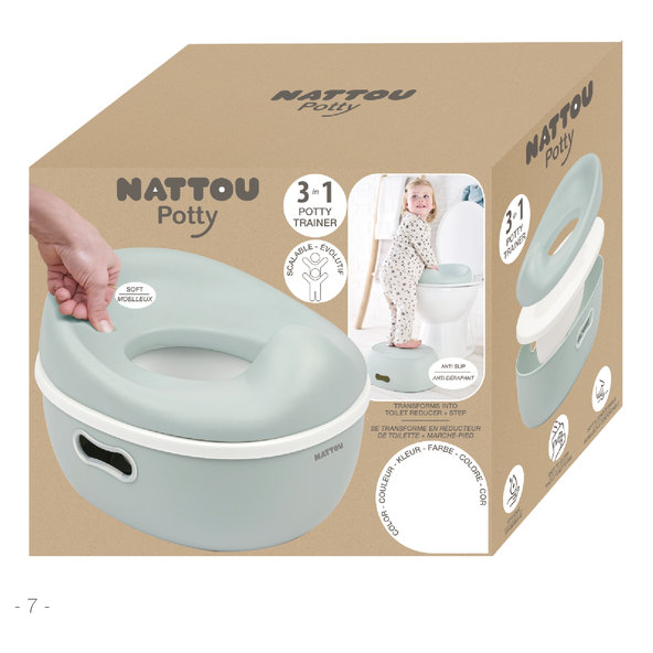 NATTOU Nočník učiaci 3v1 Potty Dusty pink