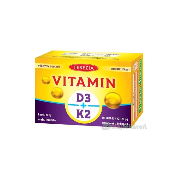 Terezia Vitamín D3 2000 IU + K2 120 mcg 60 kapsúl