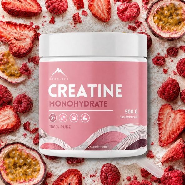 Hrotlife Kreatín monohydrát LYOTASTE™ Malina 500 g