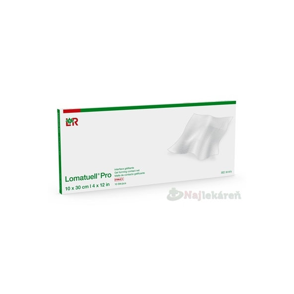 Lomatuell Pro Krytie na rany s kontaktnou sieťkou 10x30 cm 10 ks