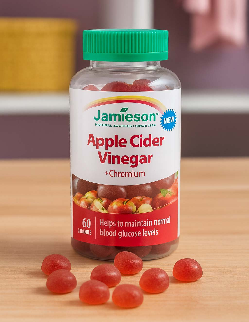  Jamieson Jablčný ocot s chrómom kontrola hmotnosti 60 pastiliek