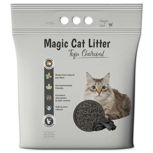 Podstielka Magic Litter Tofu drevené uhlie 6l