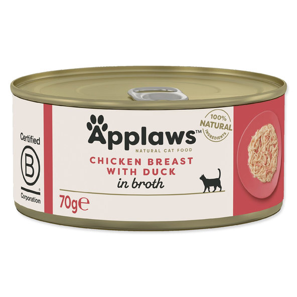 Applaws konzerva pre mačky kura a kačka 24 x 70g