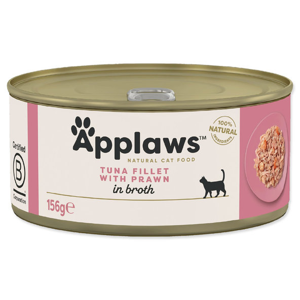 Applaws konzerva pre mačky tuniak s krevetami 156g