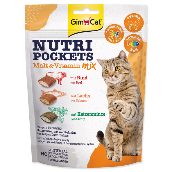 GimCat Nutri Pockets Malt & Vitamin Mix pochúťka 150g