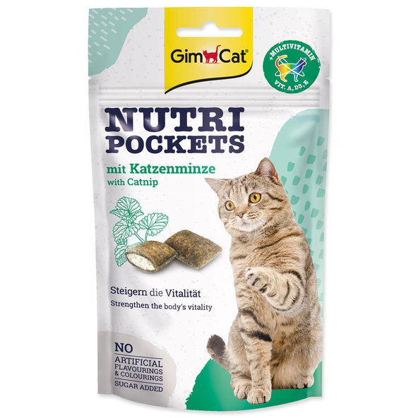 GimCat Nutri Pockets pochúťka s kocúrnikom 60g