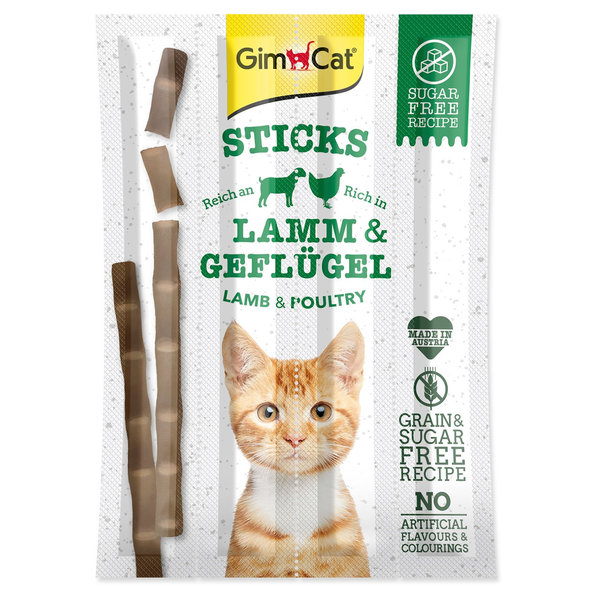GimCat tyčinky jahňacie a hydina 4ks