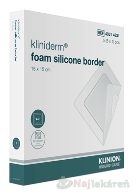 E-shop Kliniderm foam silicon border krytie penové 15x15cm 5ks