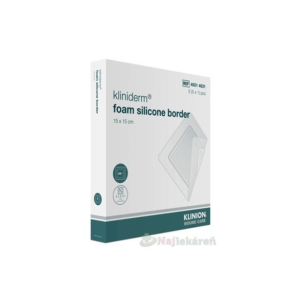 Kliniderm foam silicon border krytie penové 15x15cm 5ks