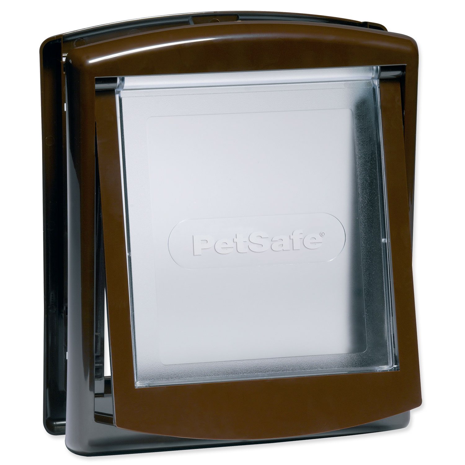 E-shop Dvierka PetSafe plastová s transparentným flapom hnedé, výrez 18,5x15,8cm