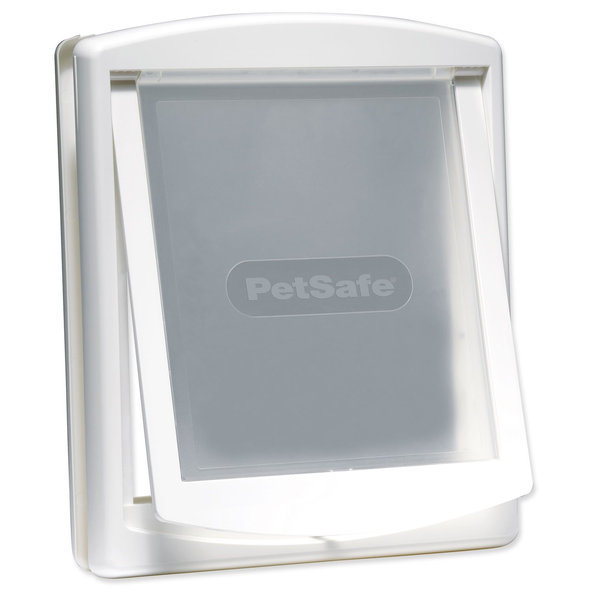 Dvierka PetSafe plastové s transparentným flapom biele, výrez 37x31,4cm