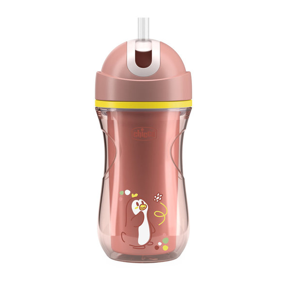 CHICCO Hrnček Sport so slamkou pink, 14m+