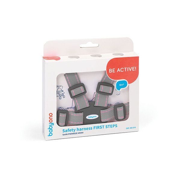 BABYONO Popruhy bezpečnostné pre dieťa 6m+ grey