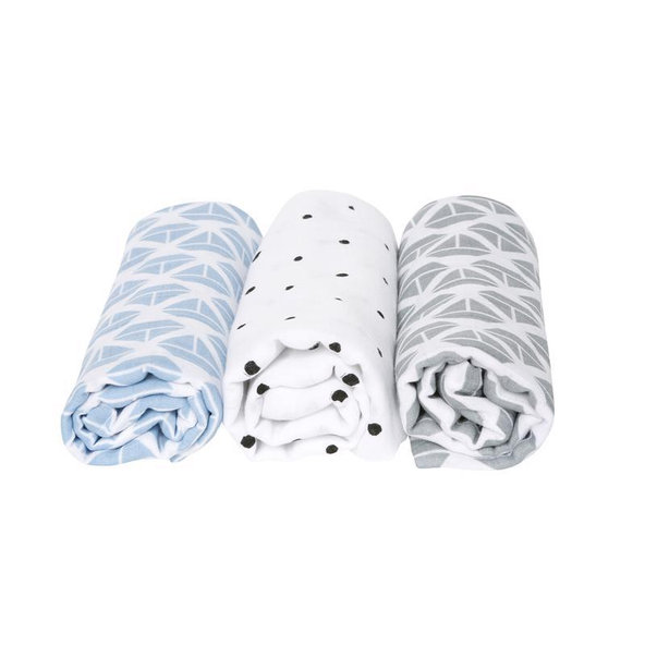 MOTHERHOOD Plienka mušelínová 3ks Blue Boats 70x80cm